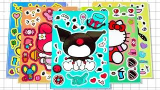  Paper DIY Kuromi, Melody  Sanrio Collection Sticker Book PaperDiy ASMR Satisfying Sticker Book