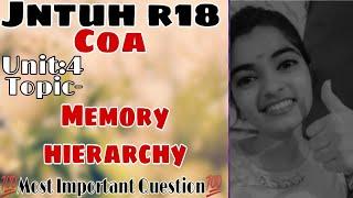 jntuh r18 coa unit4 memory hierarchy very important 