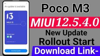 Poco M3 MIUI12.5.4.0 New Update Rollout Start | MIUI12.5.4.0 Enhance Update Rollout in Poco M3