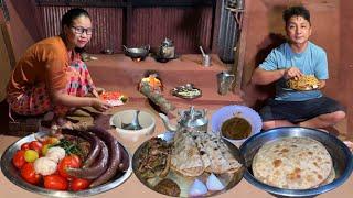 Village Style Roti (Bread) Recipe with Brinjal Masala Gravy|| Rural Cooking Videos