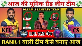 KFL vs CS Dream11 Prediction, Kandy Falcons vs Colombo Strikers Dream11 Team, Kfl vs Cs Pitch Report