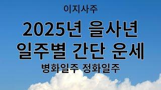 2025년 을사년 일주별 간단 운세 병화 정화