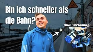 Ich verschenke Lauf-Preise an euch  & bin ich schneller als die Bahn?  | train running vlog