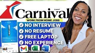 Carnival Cruise is Hiring!  | Get Paid $31.25/hr | No Interview, No Experience Work From Home Jobs