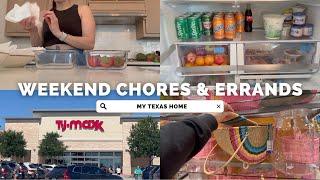 CLEAN & SHOP WITH ME over the WEEKEND | New Fridge Organization, Home Cleaning, MEDIA ROOM SET UP