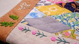 How beautiful combination of scrap fabric and hand stitches