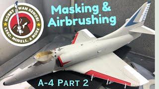 Plastic Scale Model Build - Hasegawa A-4E Skyhawk in 1/48 - Masking & Painting