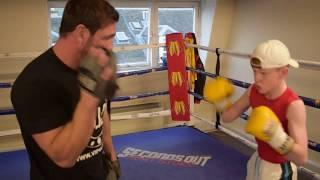 FUTURE WORLD CHAMPION? ALEX ARTHUR PAD WORKOUT WITH HIS 12 YEAR OLD SON MACHLAN ARHTUR