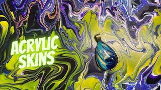 How to Make Acrylic Skins Tutorial -Acrylic Skin Jewelry |Pour Painting| Fluid Art |