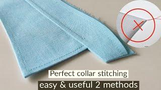 every one tailor 2 useful and simple methods for perfect shirt collar stitching / time save & simple