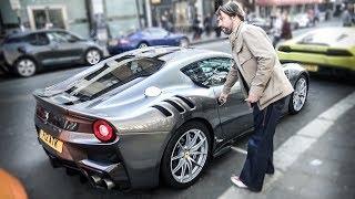 Singer Jay Kay from Jamiroquai Driving his Ferrari F12 TDF in London!!