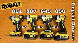 Top Best Dewalt Impact Driver Comparison Part 1 - DCF845 vs DCF850 vs DCF887 vs DCF801