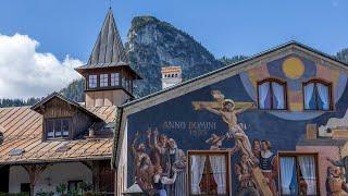 Ettal Abbey, downtown Oberammergau and the Passion Play theatre