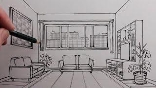 How to Draw a Room using One-Point Perspective for Beginners