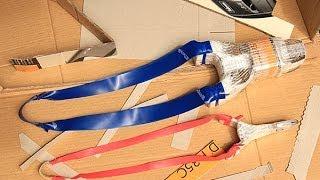 Cardboard crafts - how to make a powerful slingshot for flat bands