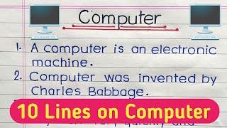 10 Lines Essay On Computer In English/Essay Writing On Computer/Computer Short Essay