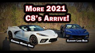 ELKHART LAKE BLUE & CERAMIC MATRIX GRAY 2021 C8 Corvettes Arrive | 2LT w/ Z51 | Coupe & Convertible