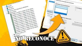 Mi PC no RECONOCE todos los NUCLEOS de mi PROCESADOR¡¡SOLUCÓN WINDOWS 10  -  2022  