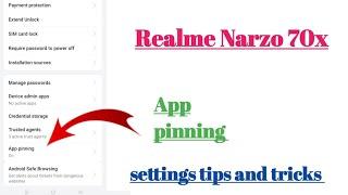 Realme Narzo 70x 5g App Pinning settings hidden features || how to use