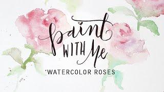 PAINT WITH ME: Watercolor Roses Tutorial (Easy, Beginner Painting)