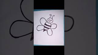 Elevate your doodle skills with a stunning honey bee drawing| Day 24 of black pen doodle art series