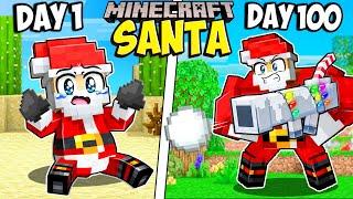 I Survived 100 Days as SANTA in Minecraft