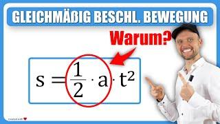 Woher kommt der Faktor 1/2 a? - Gleichmäßig beschleunigte Bewegung