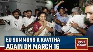 K Kavitha's ED Grilling Concludes After 8 Hours And She Has Been Summoned On March 16 Again