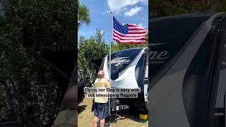 Telescoping Flagpole from Harbor Freight - East for RV Travel