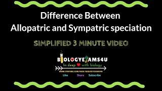 Difference between Allopatric and Sympatric speciation Simple 3 min video
