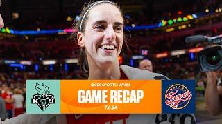 Caitlin Clark becomes FIRST ROOKIE EVER to notch TRIPLE-DOUBLE vs. Liberty | Game Recap | CBS Sports