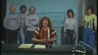 Lizzie Webb with TV-am technicians | TV-am | 1984