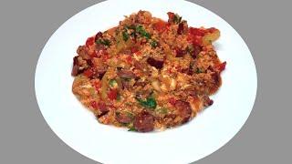 Sausage with vegetables. A quick and tasty recipe.