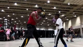 MY SON ADRIAN TRAINING AND HAVING FUN SPARRING AT NATIONAL JUNIOR OLYMPIC 2024.