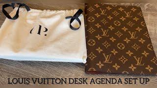 VLOGMAS EPISODE 4| LOUIS VUITTON DESK AGENDA COVER SETUP