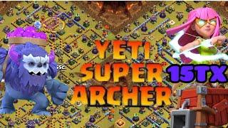 СW⭐КВ Атаки15тх!Йети+Супер Лучницы!⭐Yeti Super Archer Attack Strategy!#th15 #стенакок #clashofclans