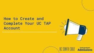 How to Create a UC TAP account