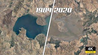 Urmia Lake in Iran 4K Timelapse 1984 to 2020