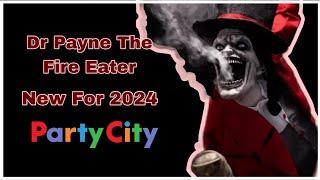 Party City’s Animatronic Light-Up Dr. Payne the Fire Eater on Stilts Halloween Setup #partycity