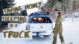 Winter Truck Camping in Montana (Snowboarding Trip)