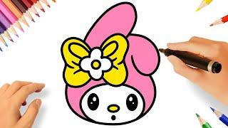 HOW TO DRAW MY MELODY CUTE AND EASY  |  SANRIO