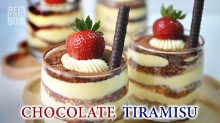 Raw Egg-Free Chocolate Tiramisu. Use Cocoa Powder as substitute for Espresso!