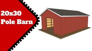 20x30 Pole Barn Plans - DIY