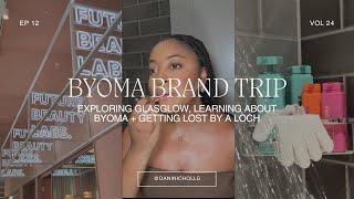 BYOMA BRAND TRIP | let's visit BYOMA HQ, explore glasgow + trying new products