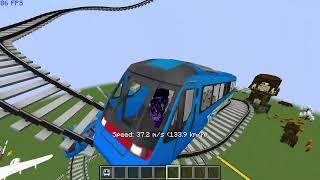 Minecraft rollercoaster using MTR mod!