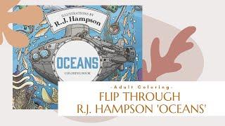 Adult Coloring Flip Through | Journey under the ocean with R.J. Hampson's 'Oceans' coloring book