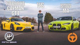 New BMW M4 vs Porsche Cayman GT4 - Shootout | Fifth Gear