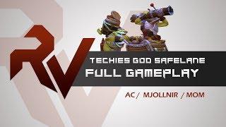 DOTA 2-- TECHIES GOD--RobotVice Techies Safelane vs 5 Melee