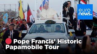  Pope Francis' Historic Papamobile Tour Through Luxembourg | euronews 