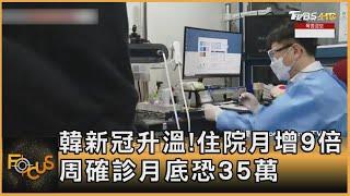 韓新冠升溫!住院月增9倍 周確診月底恐35萬｜李作珩｜FOCUS全球新聞 20240819 @TVBSNEWS01